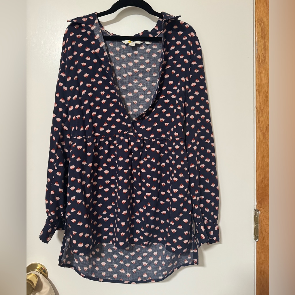 Boden Patterned Blouse Button Up
